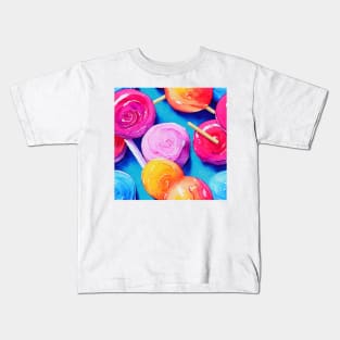 Watercolor lollipop pattern Kids T-Shirt